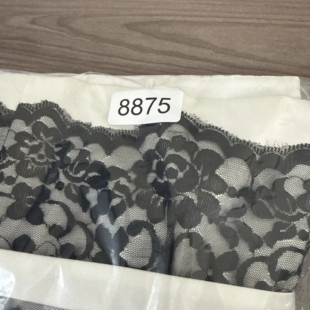 Alfred Angelo‎ Satin Corset Size 12 Black Ivory Lace Bow Feminine Sleeveless Zip